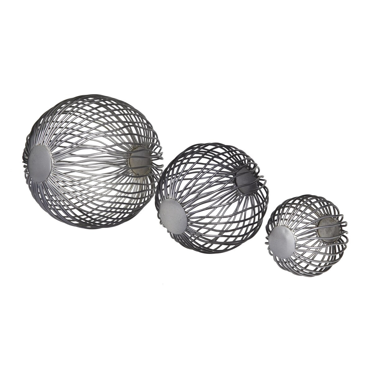 Metal Geometric Decorative Sculpture - Set of 3 Gold or Gray - CosmoLiving by Cosmopolitan