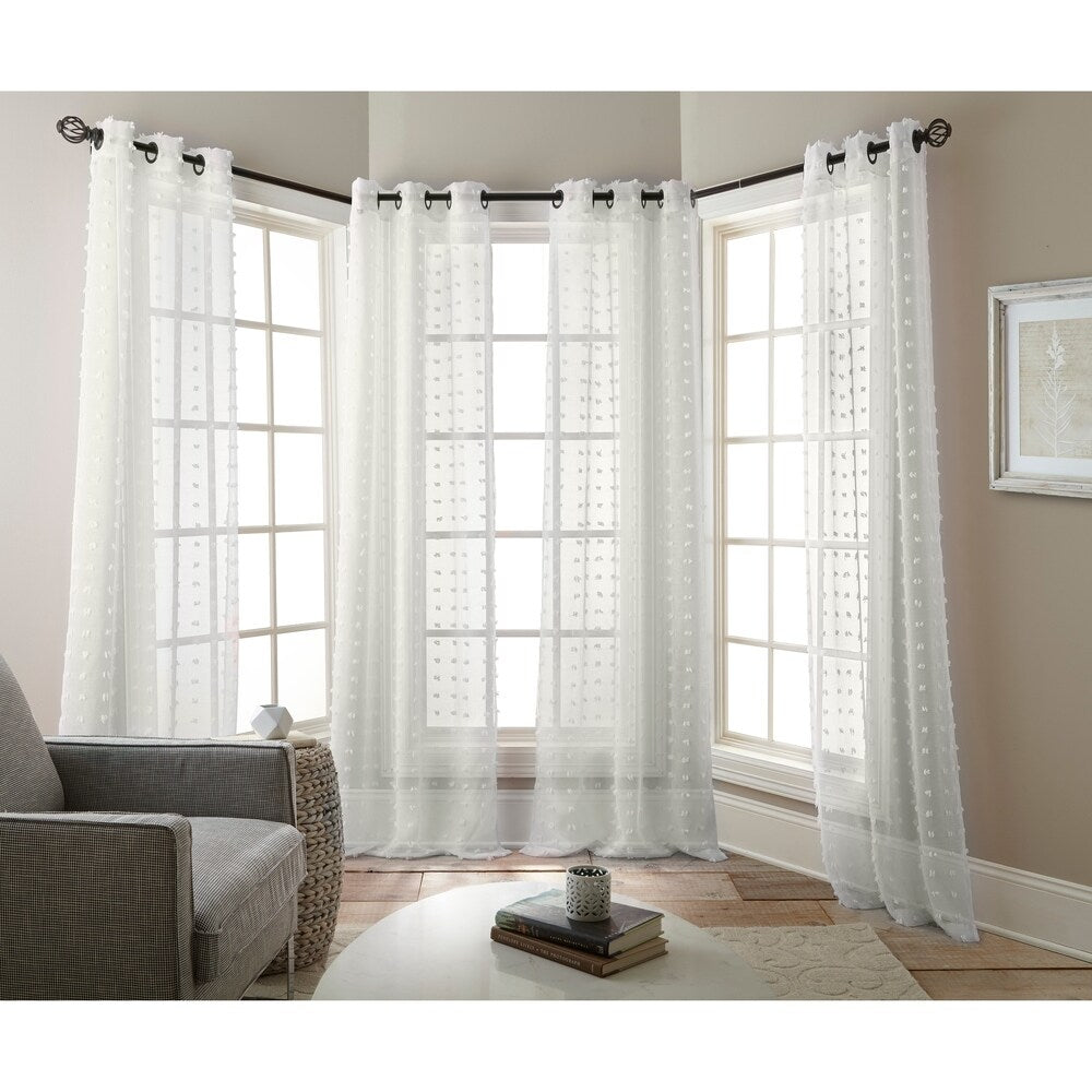 Grand Avenue Linda Sheer 4 Piece Window Curtain Panel Set