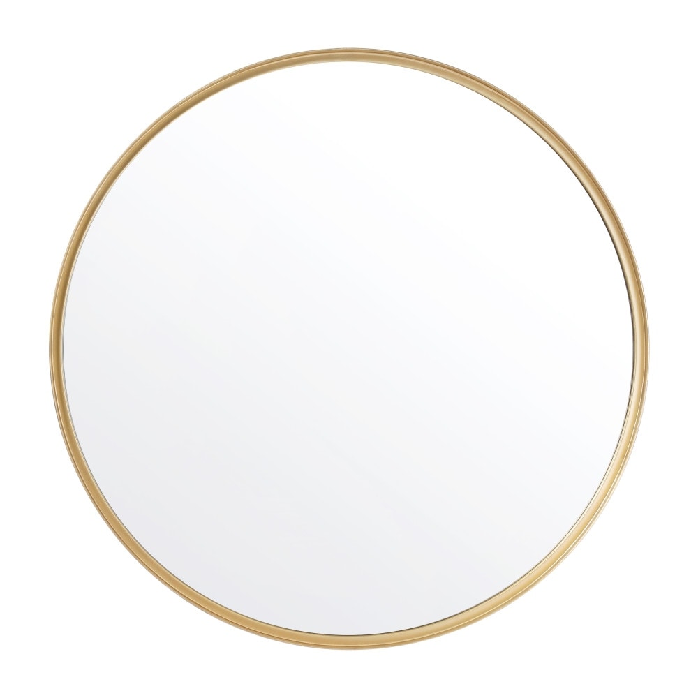 Wall Mount Shatterproof Round Accent Wall Mirror with Metal Frame