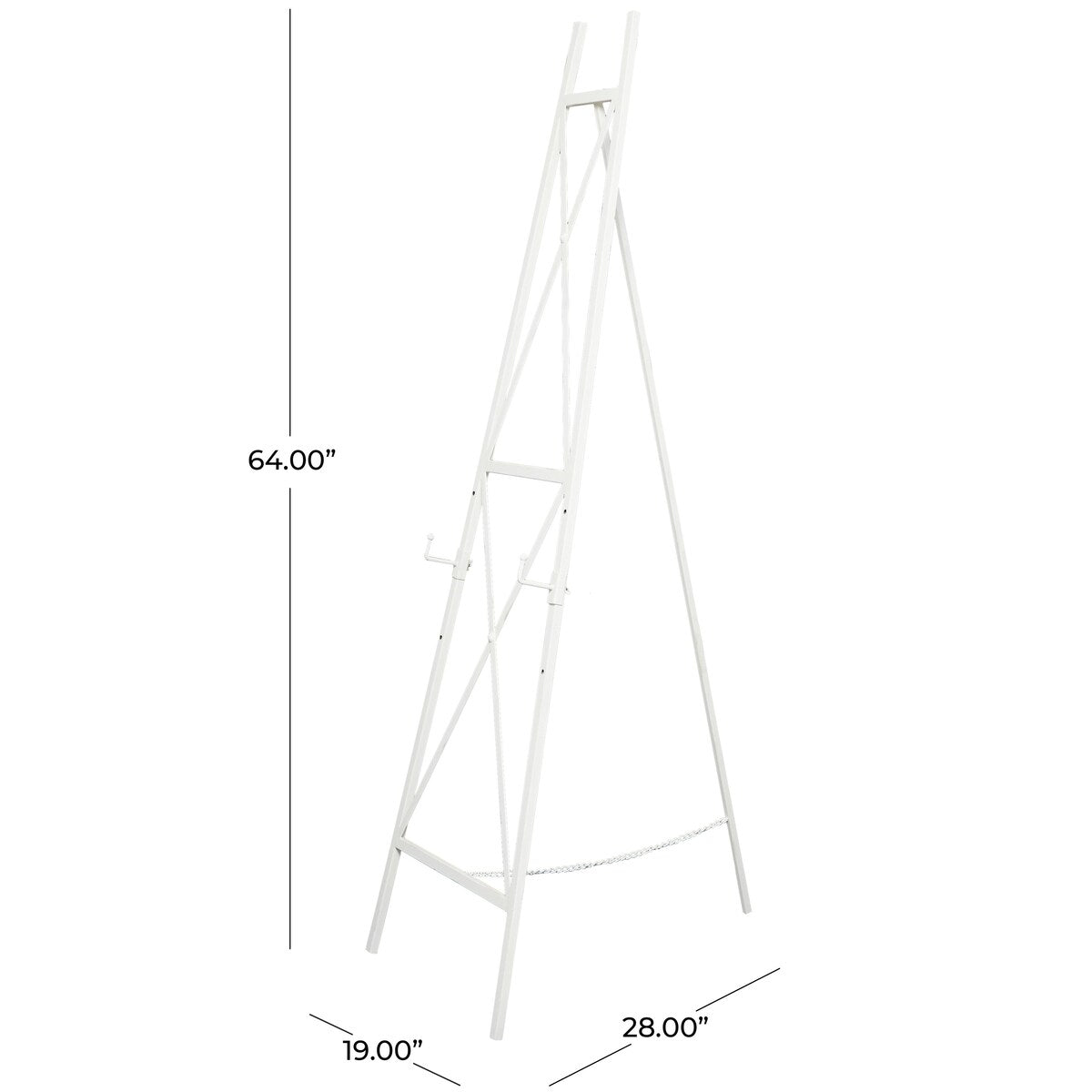 Metal Tall Adjustable 3 or 2 Tier Display Easel with Chain Support - White - Roche River Decor