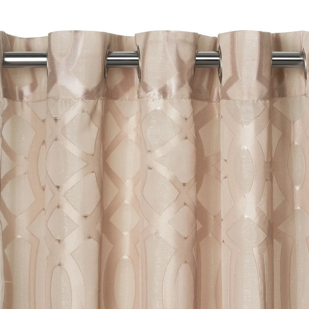 Elrene Home Fashions Latique Sheer Curtain 52 x 84 Taupe - 52 X 84