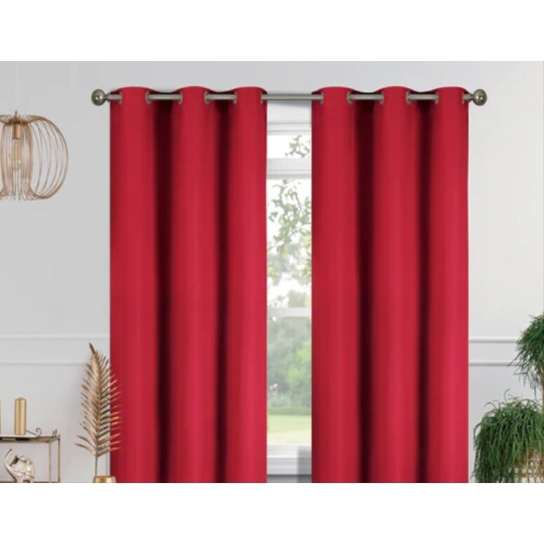 J&V Textiles 4 Panels Room Darkening Thermal Insulated Blackout Grommet Window Curtain Panels for Living Room - 38X84