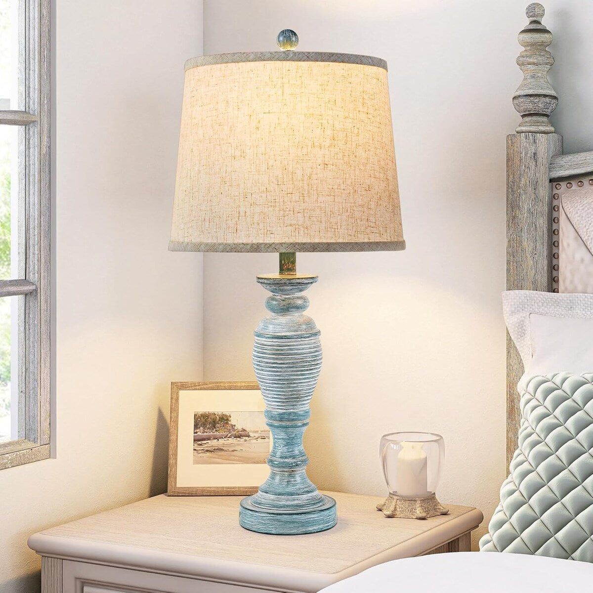 Farmhouse Table Lamps Set of 2, 3 Way Dimmable