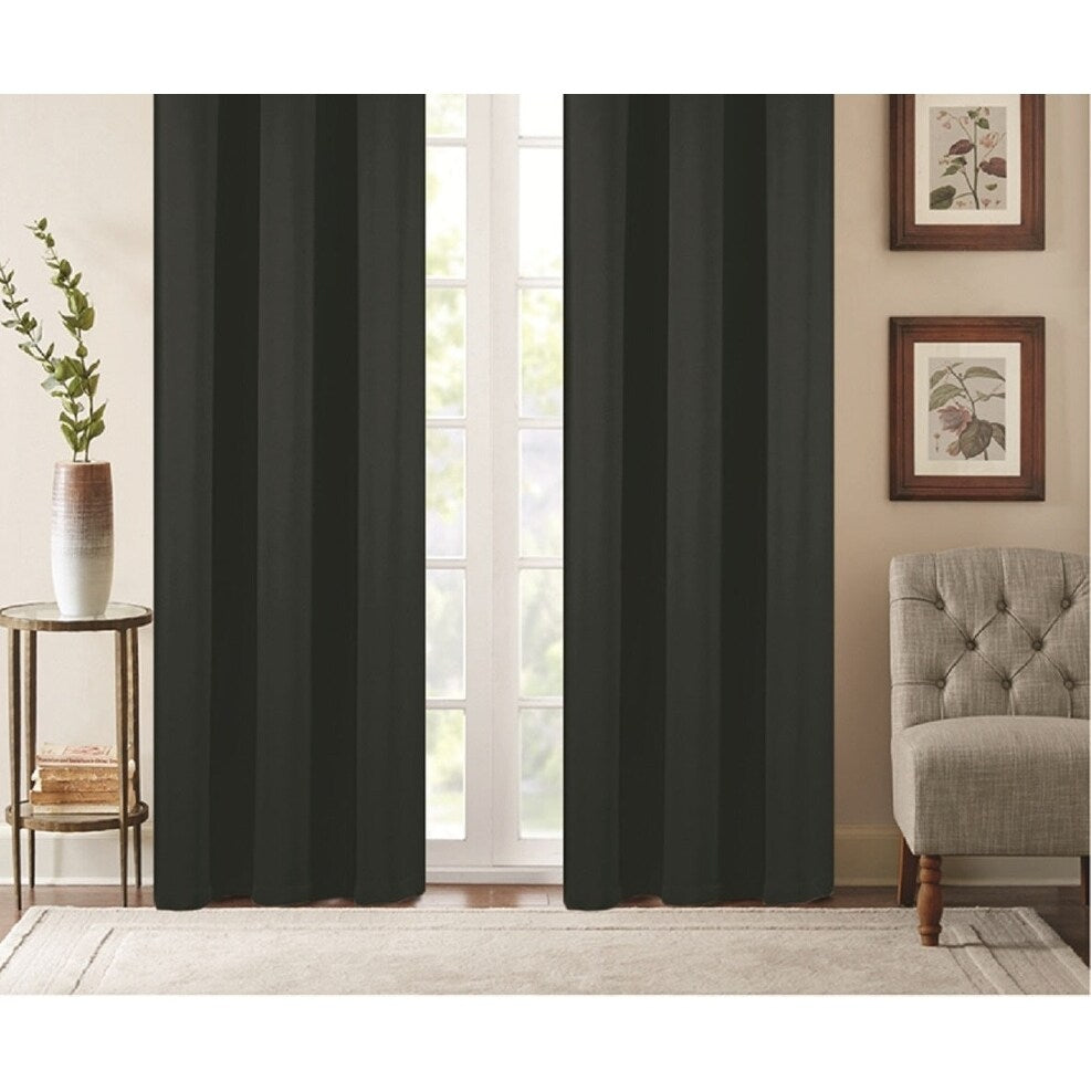 J&V Textiles 2 Panels Room Darkening Thermal Insulated Blackout Grommet Window Curtain Panels for Living Room - 38X84