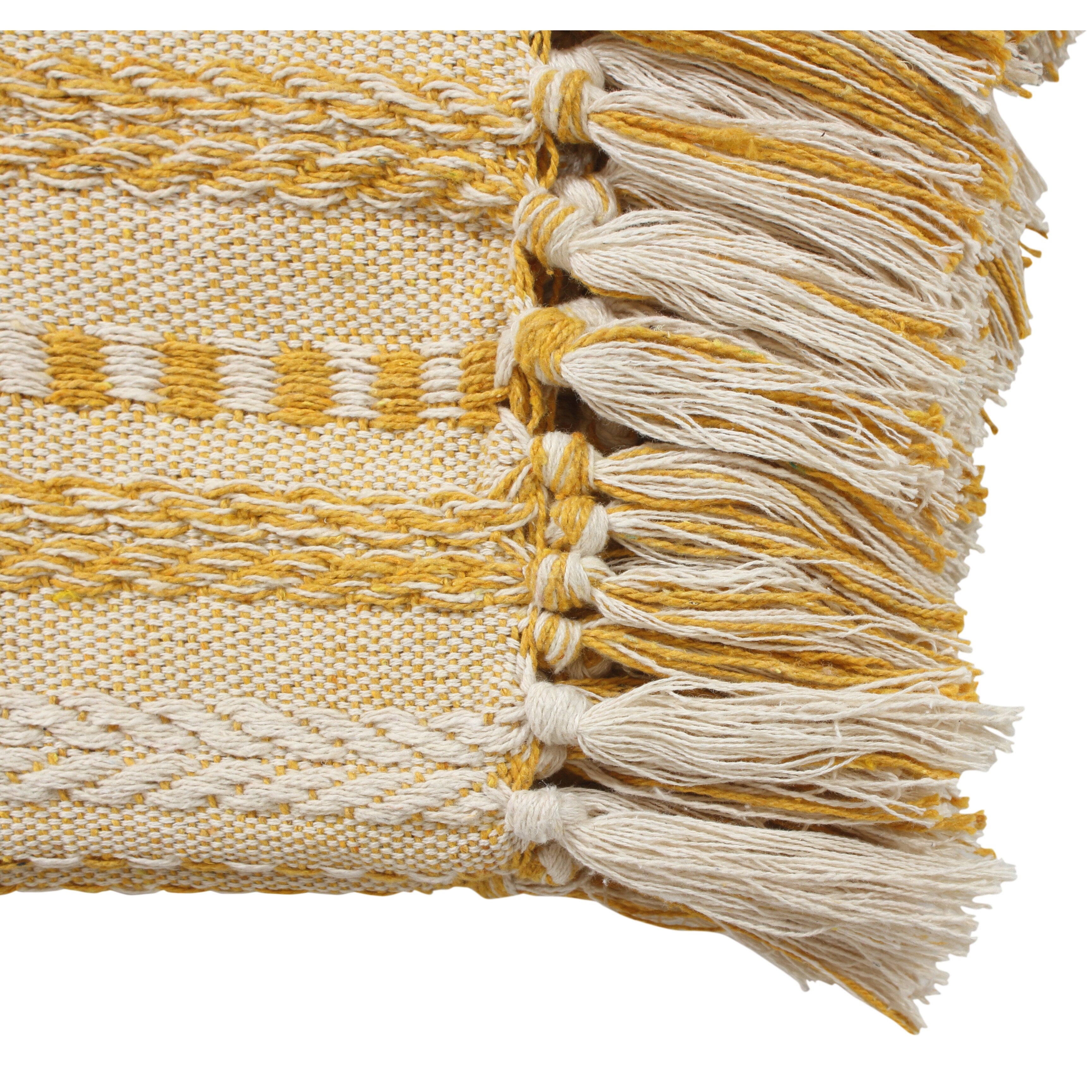 Premium Cotton Cozy Throw Blanket with Tassels - 50x60 Inches, All-Season Comfort