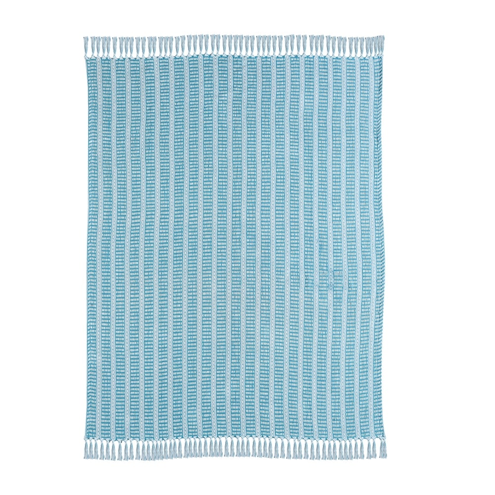 Sevita Ridgeline Striped Standard Size Throw Blanket with Fringe