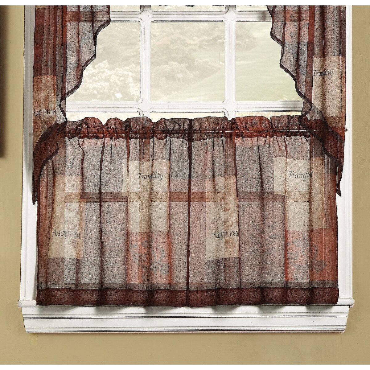 No 918 Eden inspirational kitchen curtain tier pair 56 x 36 - 56 x 36