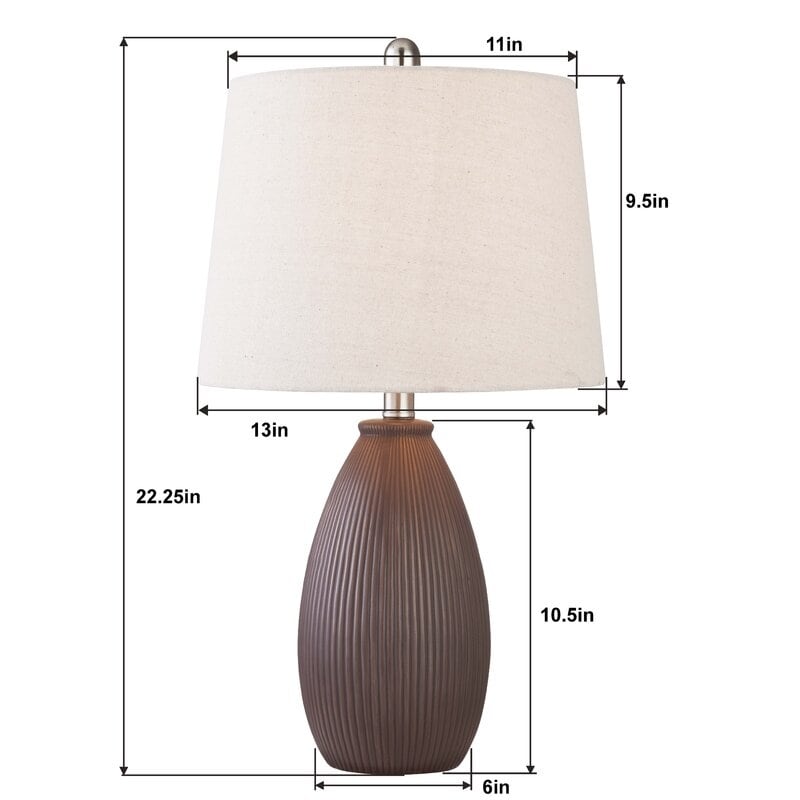 22.25 Ceramic Round Table Lamp (Set of 2)