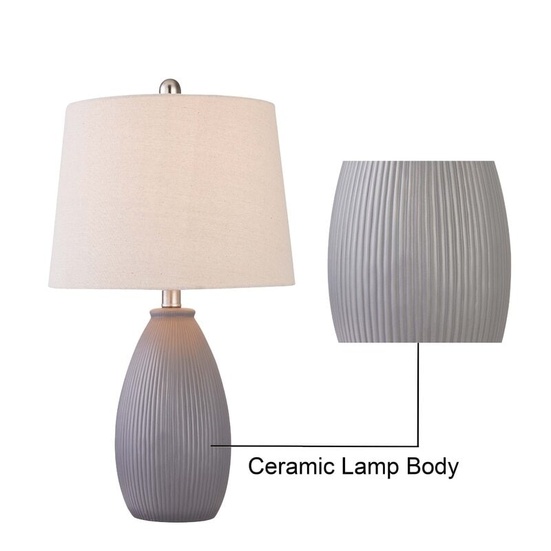 22.25 Ceramic Round Table Lamp (Set of 2)