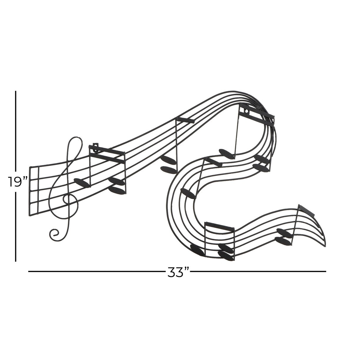 Metal Musical Notes Home Wall Decor - Black - Roche River Decor