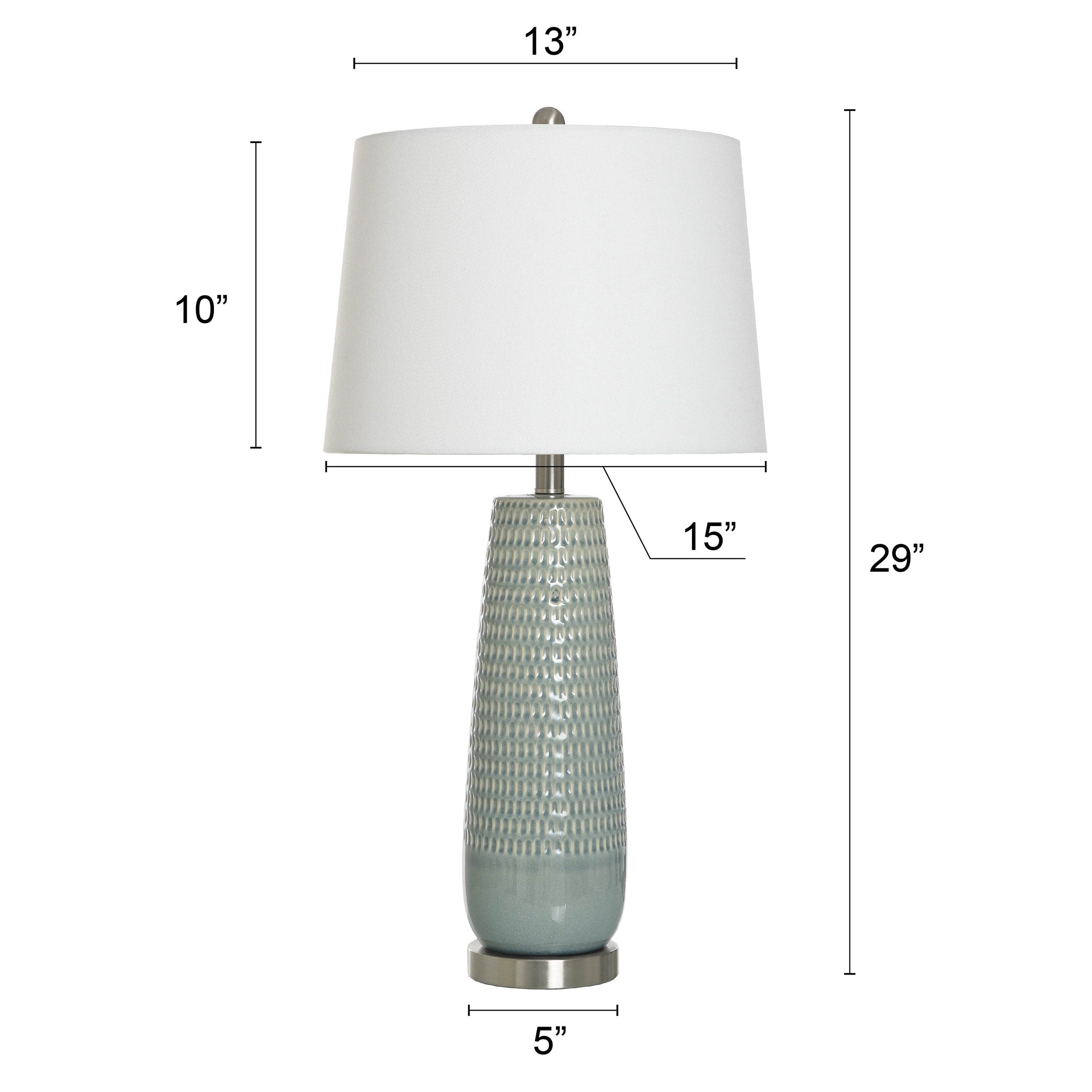 Starlite - Ceramic Table Lamp - Dimpled Luster Finish - Off-White Shade