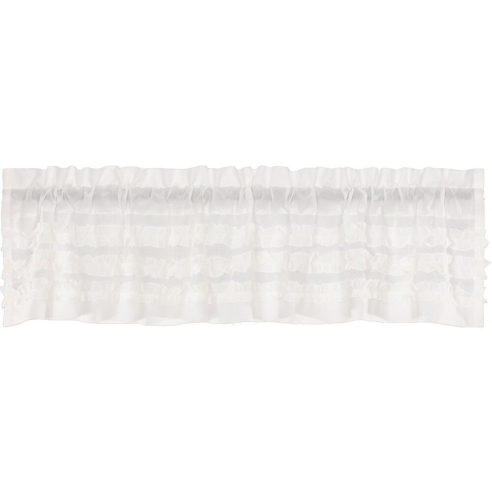 White Ruffled Sheer Petticoat Valance 16x72 - Valance 16x72