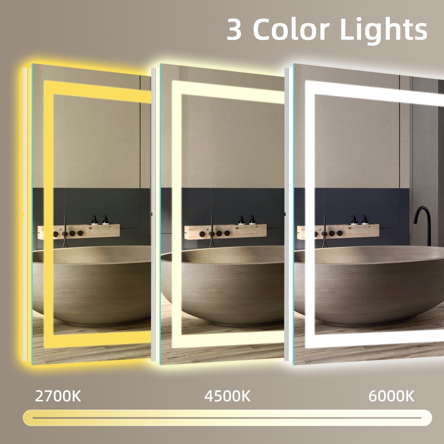 LED Mirror Backlit Front Lighted Bathroom Vanity Mirror