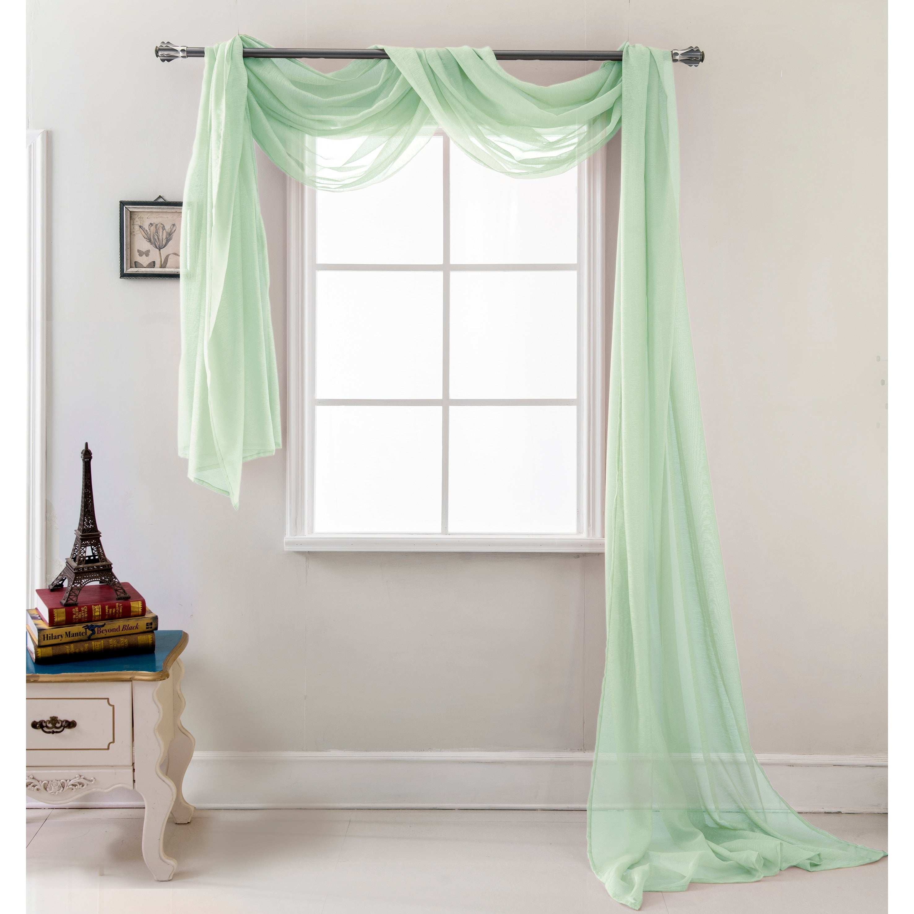 Celine Solid Sheer Curtain Canopy Bed Wedding Scarf