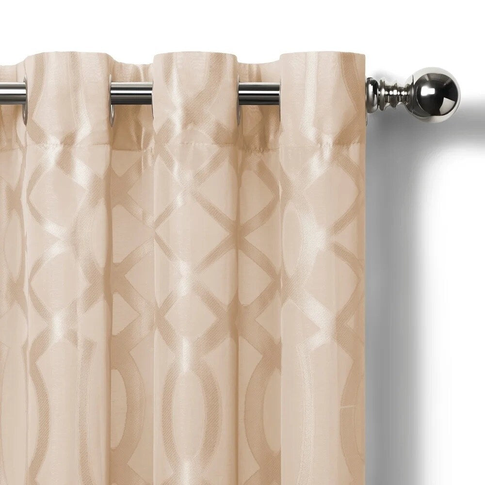 Elrene Home Fashions Latique Sheer Curtain 52 x 84 Taupe - 52 X 84