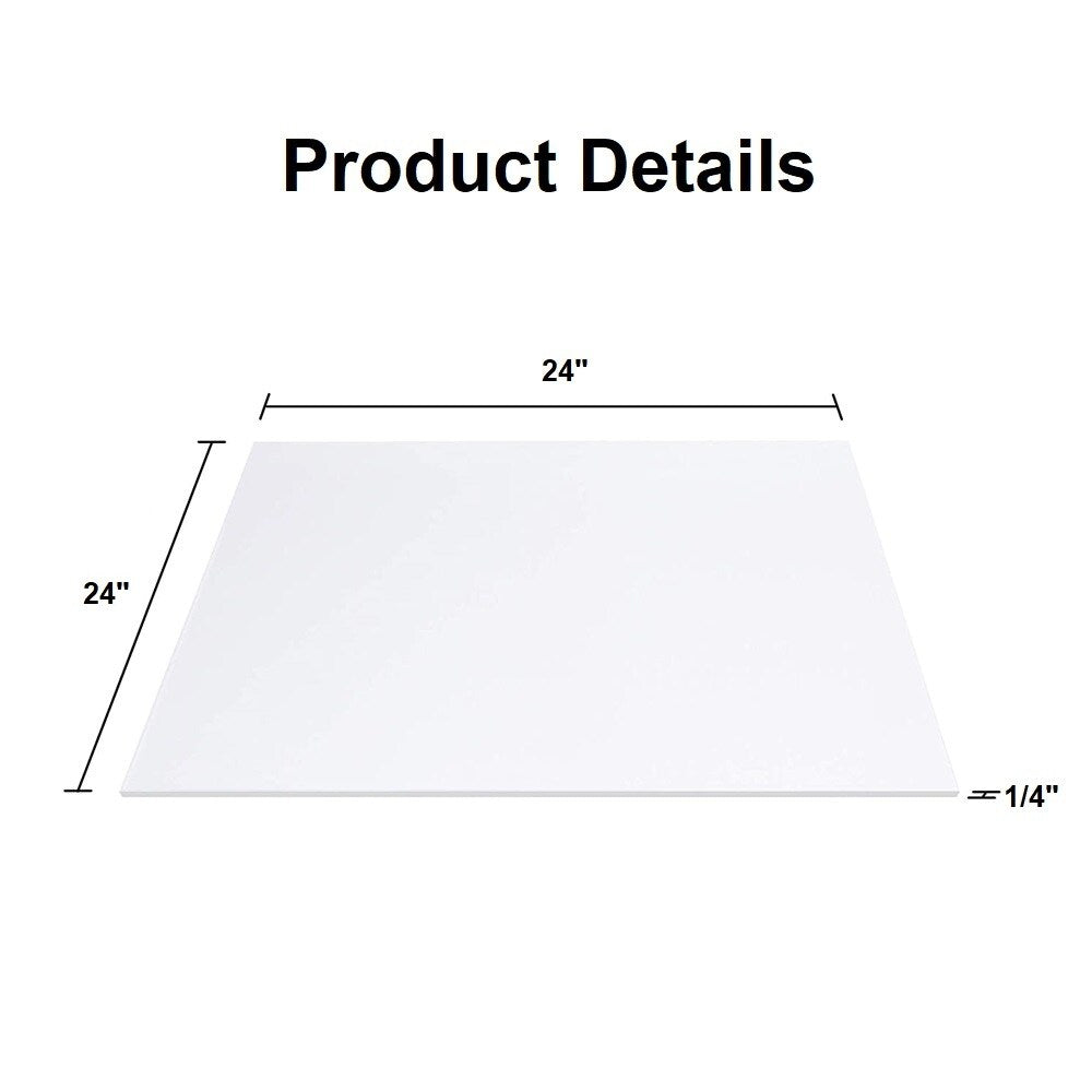 Acrylic Sheet Panel 1/4 Clear - Thick Transparent for DIY Projects, Cabinets, Windows, Display, Stores, Restaurants