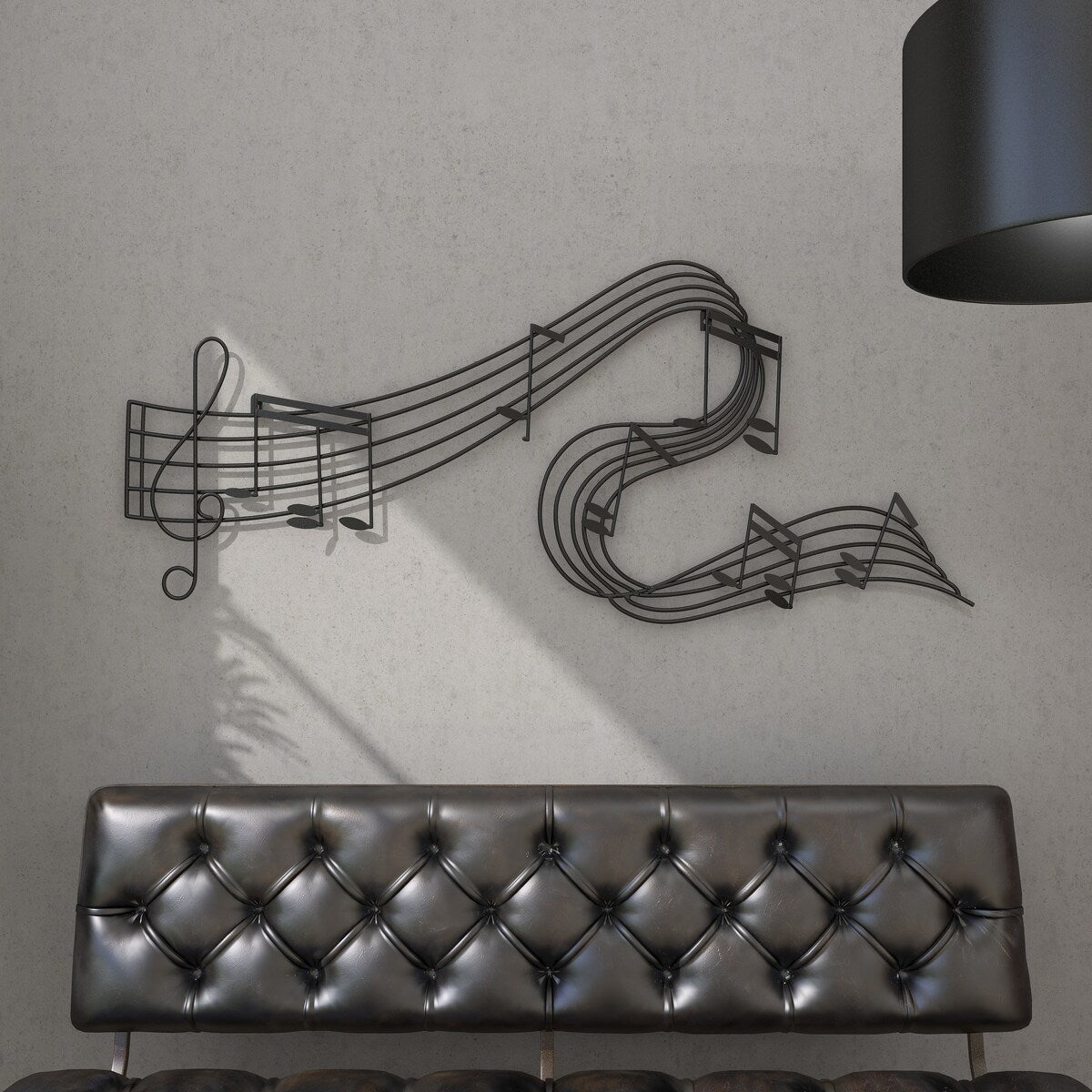 Metal Musical Notes Home Wall Decor - Black - Roche River Decor