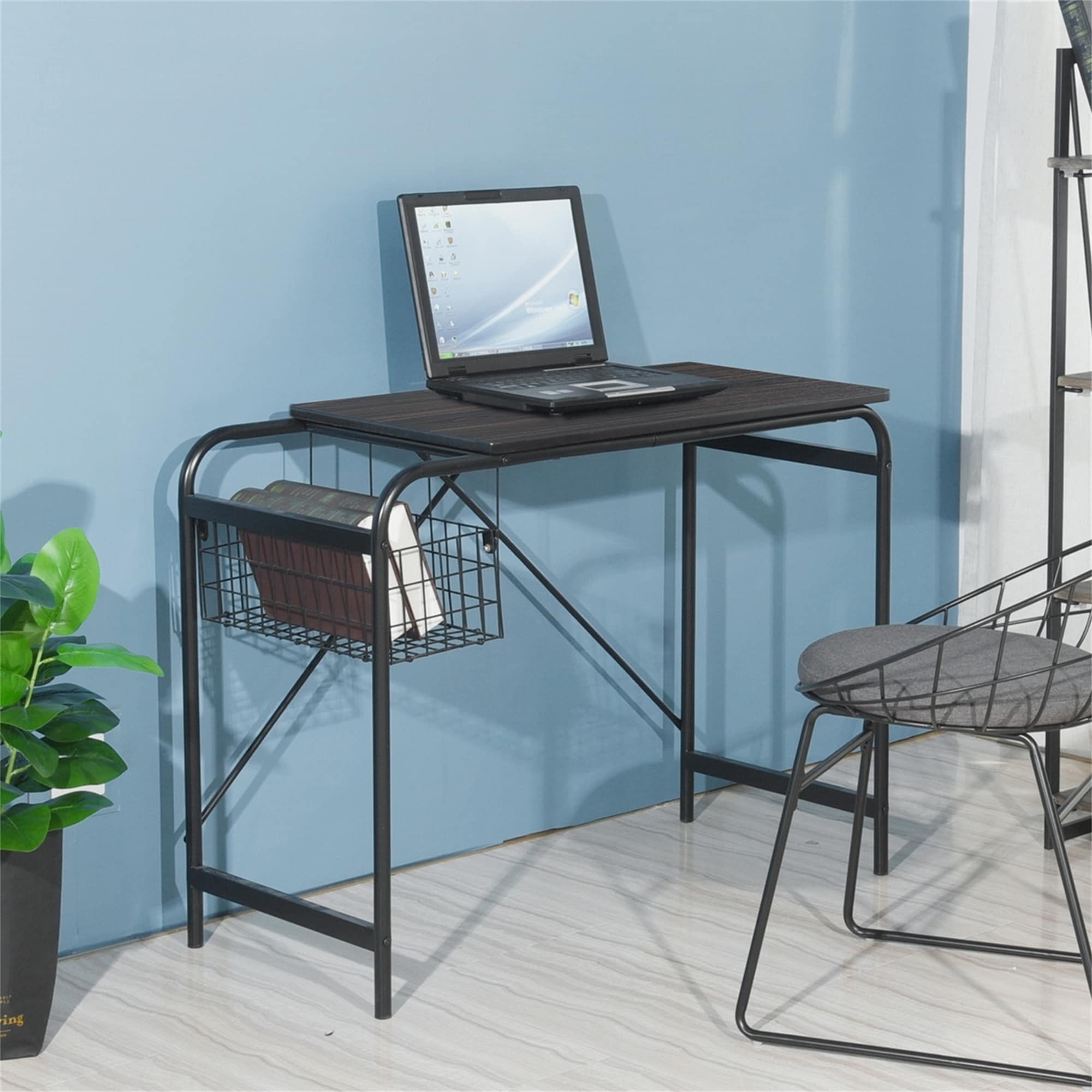 31.5 Computer Desk/ Home Office Desk with Wire Storage Basket