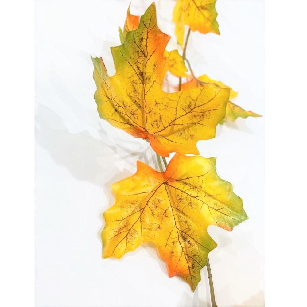 Darice Fall Garland Maple Leaf Durable Thanksgiving Decorations Gift - 6 Feet - Orange - 14.3 x 11.2 x 4.3