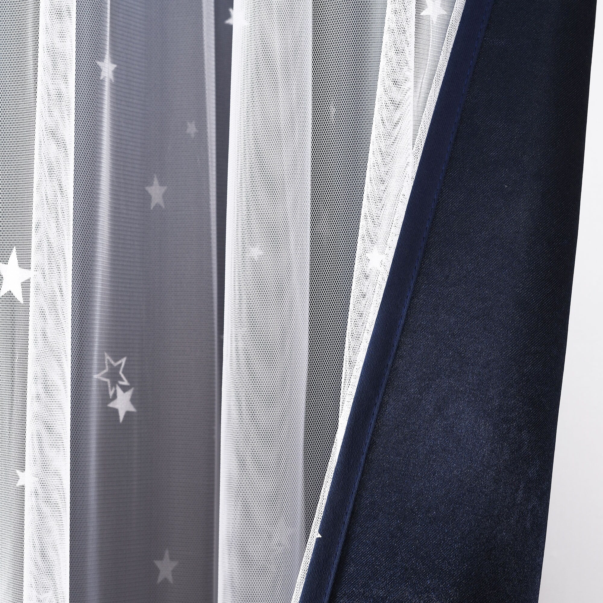 Lush Decor Star Sheer Insulated Grommet Blackout Window Curtain Panel Pair