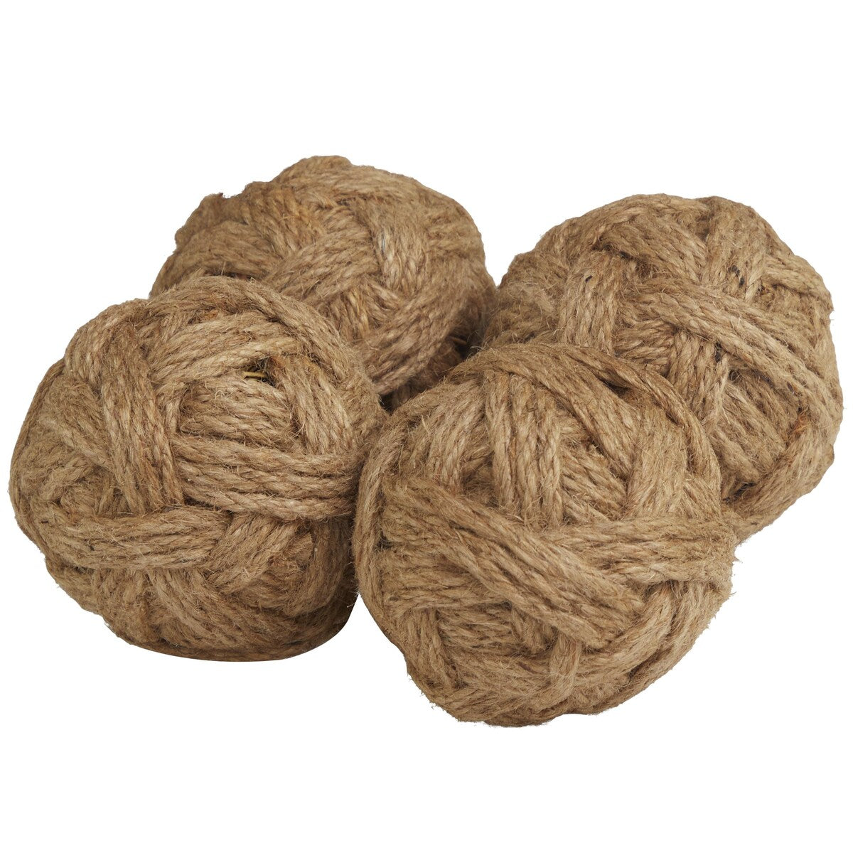 Jute Rope and Cotton Fabric Handmade Decorative Ball Orbs & Vase Filler - Set of 4 Brown or Blue - Roche River Decor