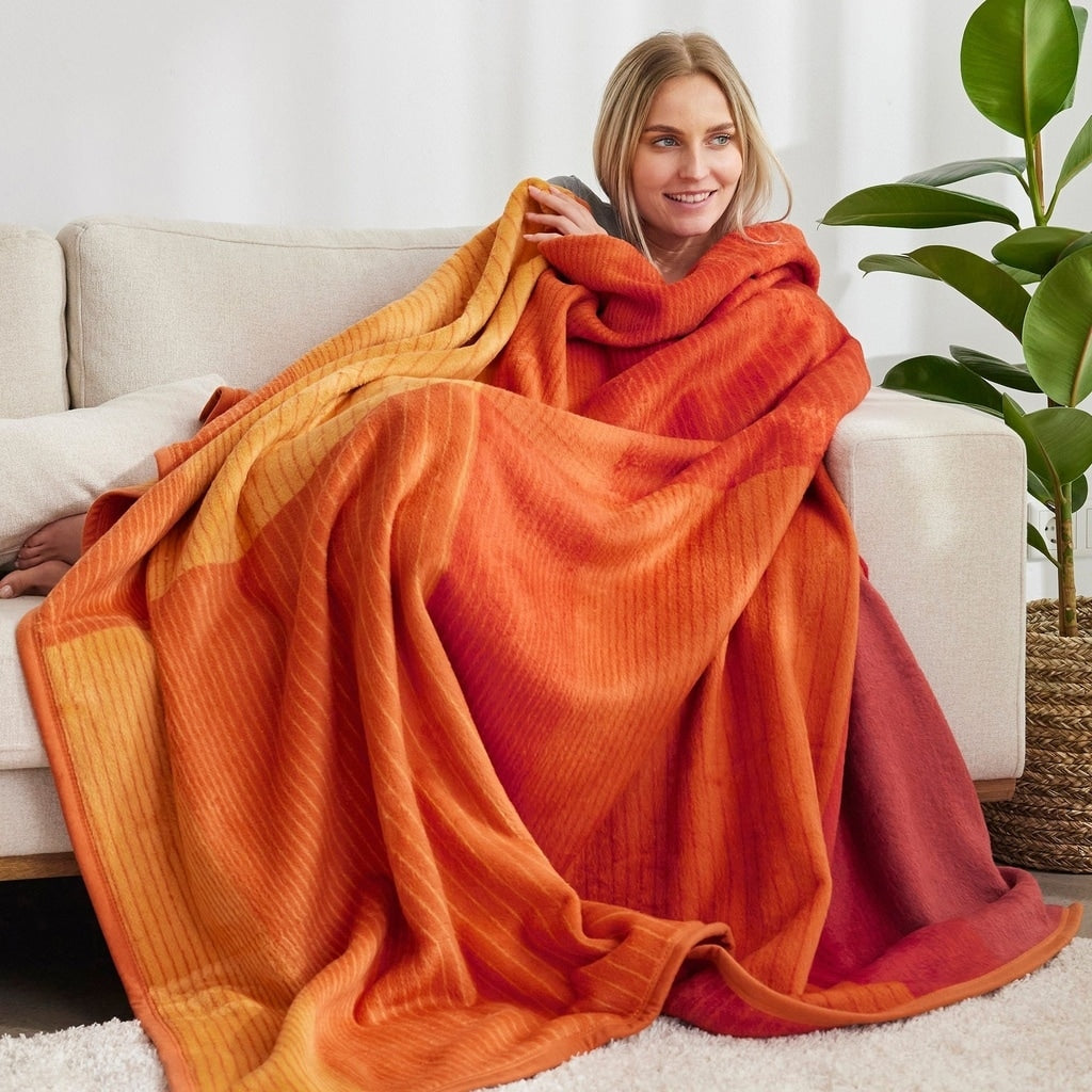 Ibena Oversized Jacquard Woven Blanket Throw in Three Colors