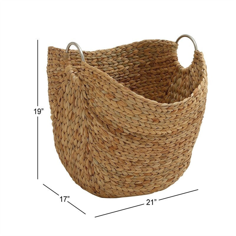 Seagrass Handmade Large Woven Storage Basket - 21D x 17W x 19H