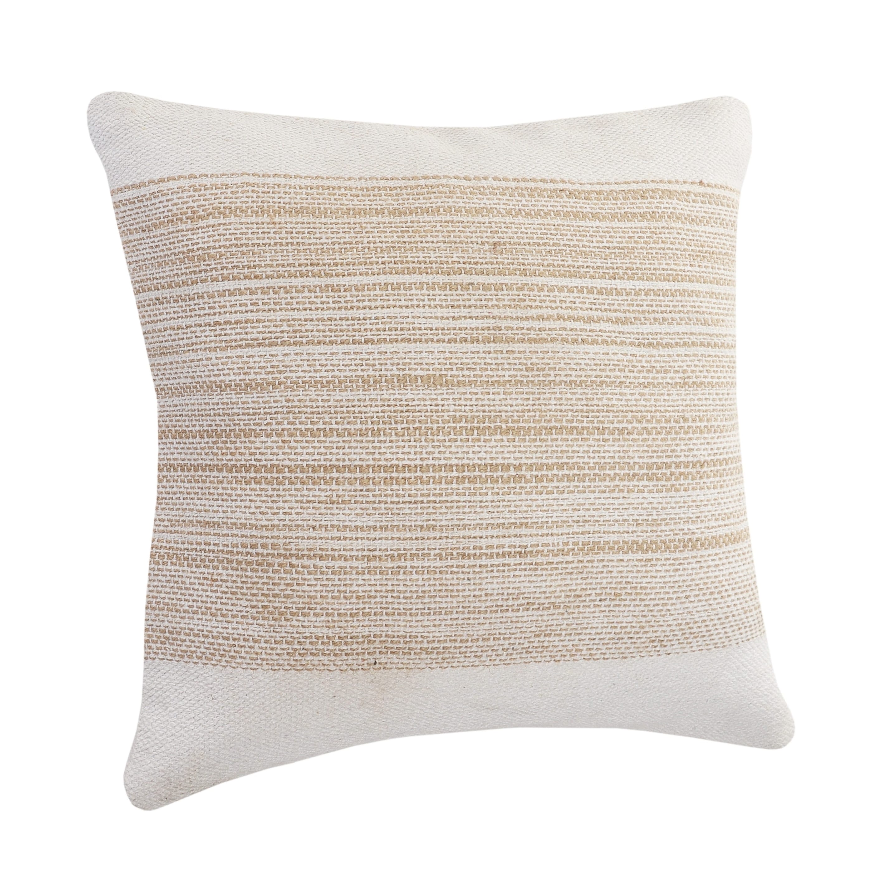 Sevita Reed Natural/White Distressed Cotton Throw Pillow, Set of 2