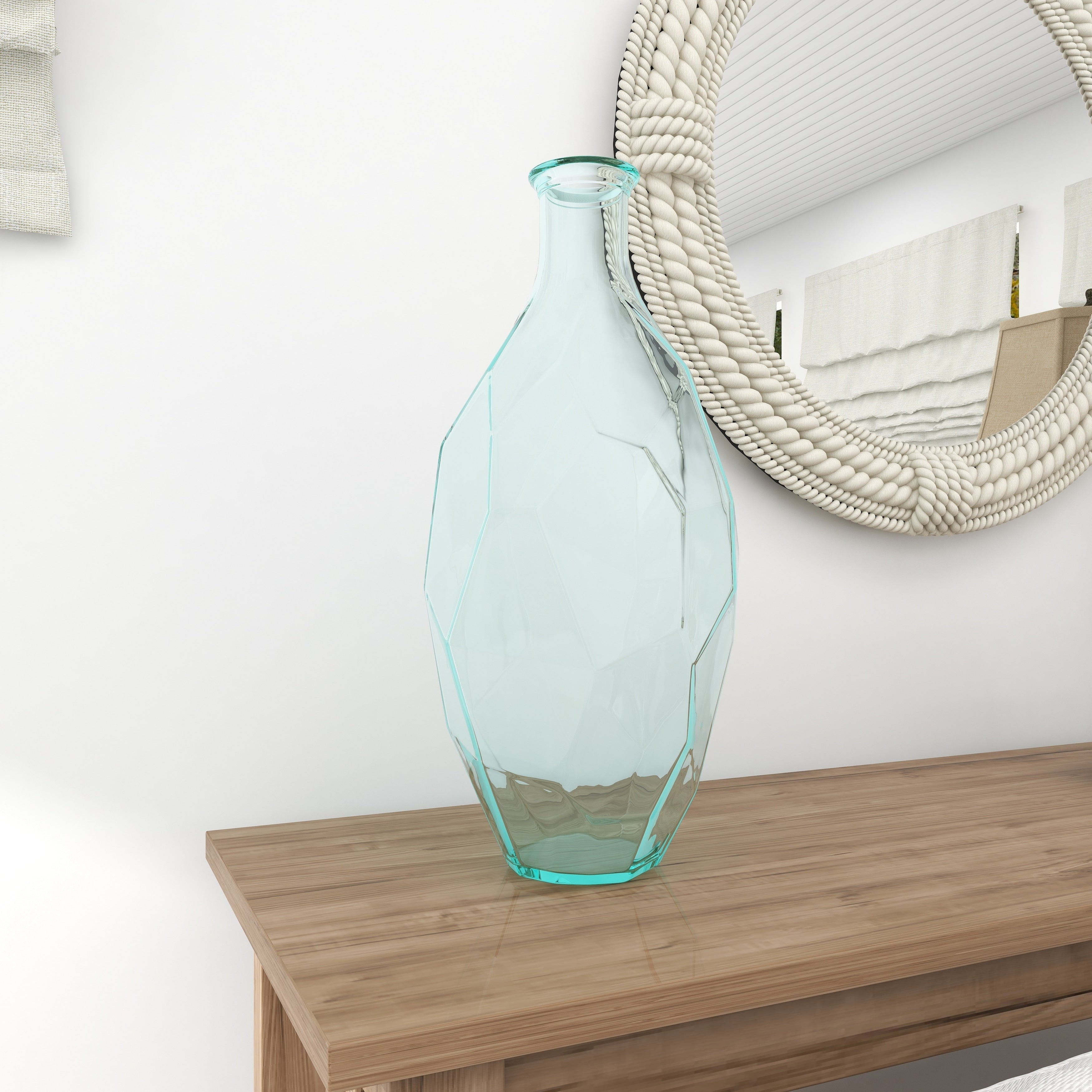 Recycled Glass Bottle Vase Collection Made in Spain - Multiple Sizes - Clear, Blue, Teal, Green