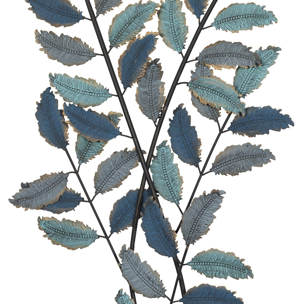 Metal Leaf Home Wall Decor - Blue - Roche River Decor