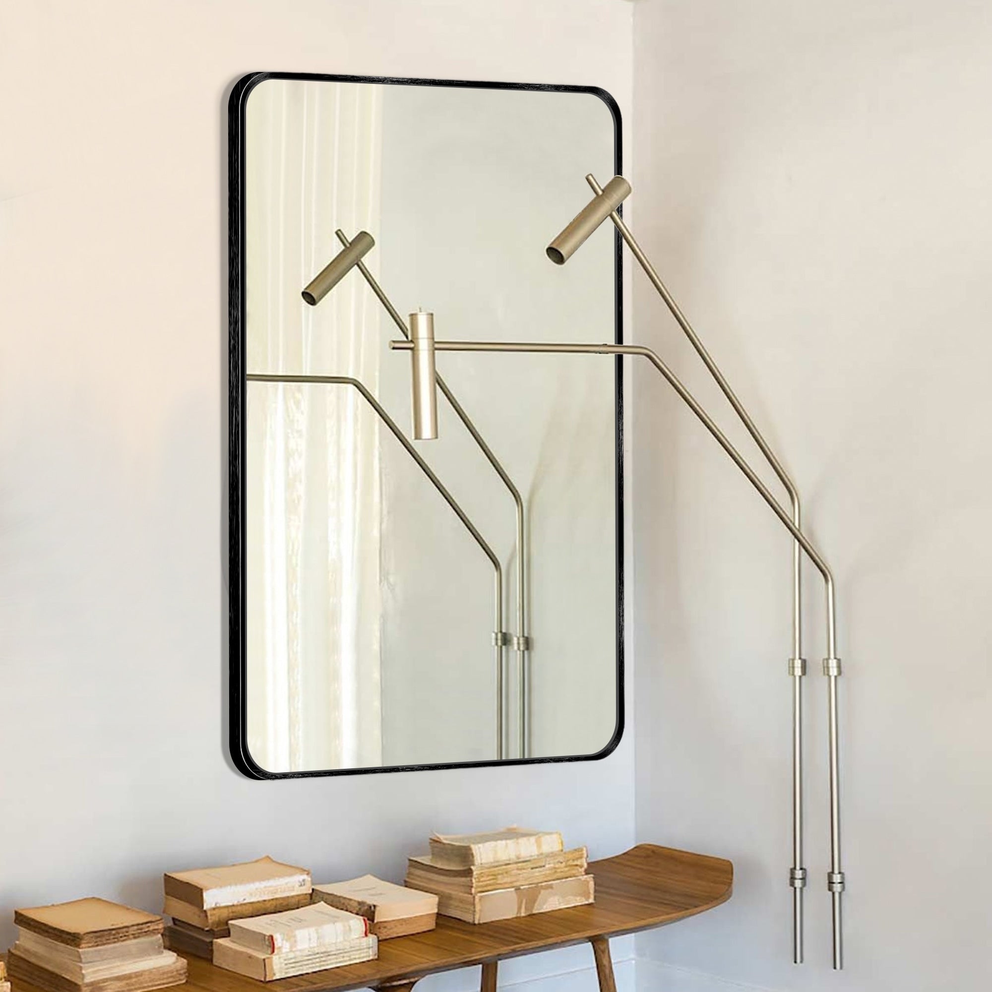 Wall Mount Bathroom Rectangle Vanity Mirror (Horizontal/Vertical)