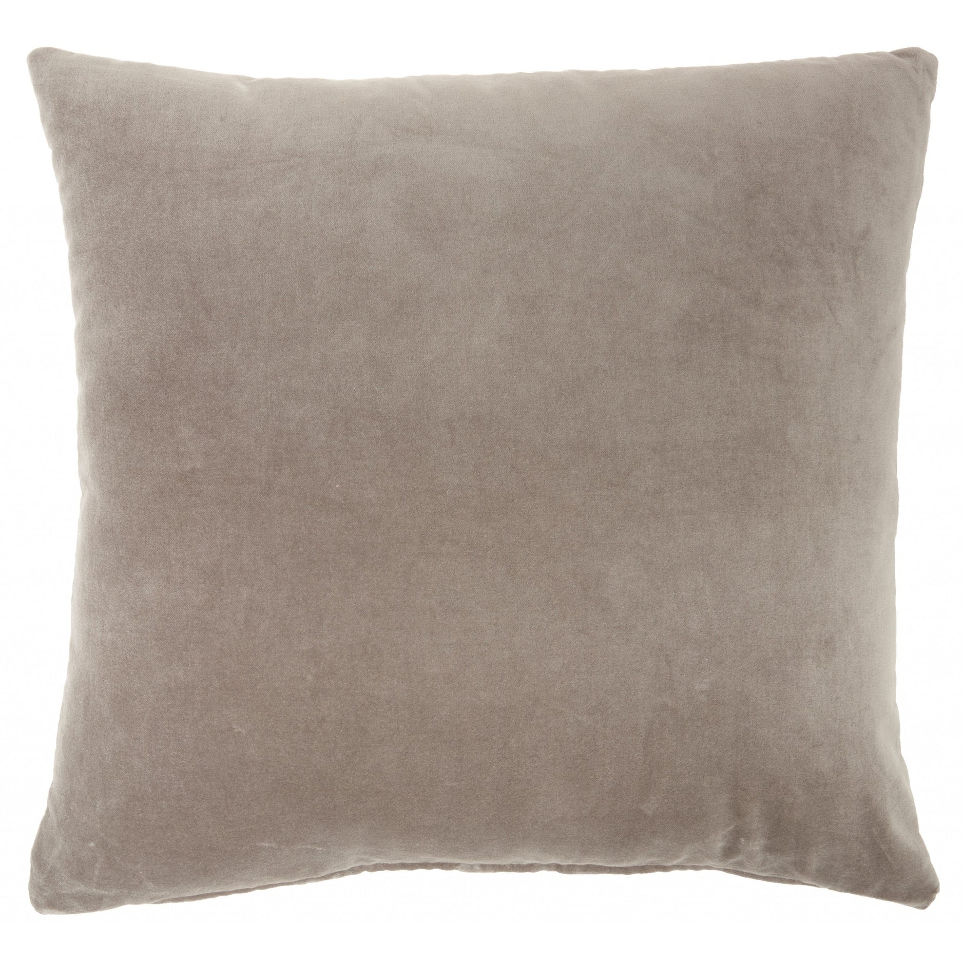 Taupe Soft Velvet Accent Throw Pillow