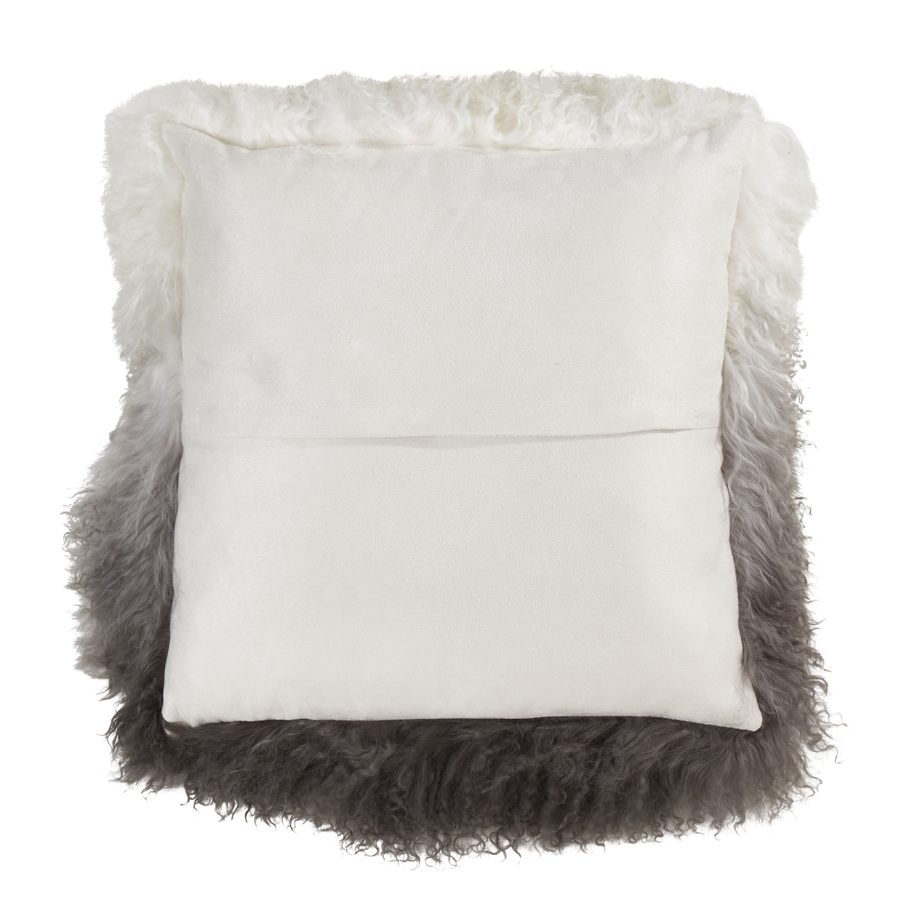 Mongolian Lamb Fur Ombre Throw Pillow