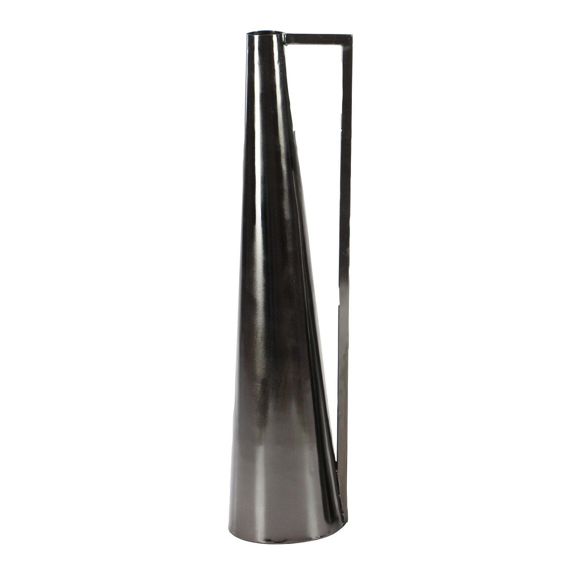 Metal Slim Cone Decorative Vase with Handles - Set of 2 Black, White, Gold, Silver, Dark Gray - CosmoLiving by Cosmopolitan