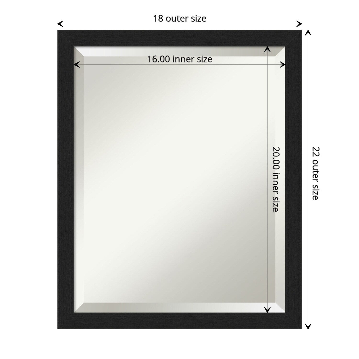 Beveled Bathroom Wall Mirror - Grace Brushed Narrow Frame