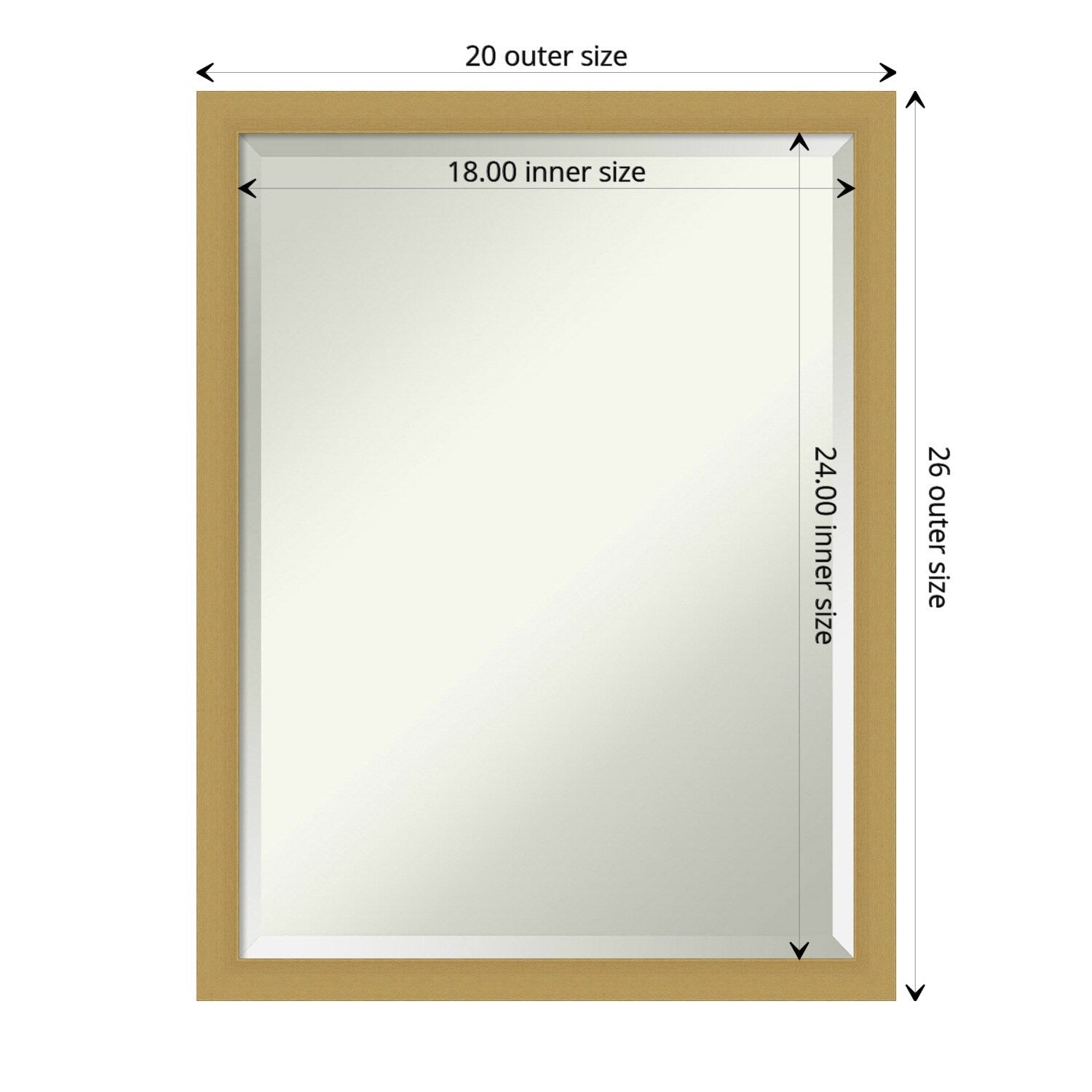 Beveled Bathroom Wall Mirror - Grace Brushed Narrow Frame