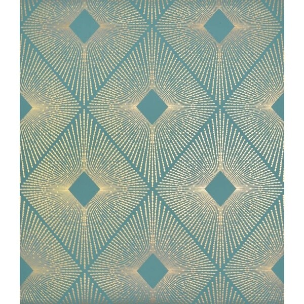 Cooper Harlowe 56.9 Square Foot Glam Metallic Look Geometric Wallpaper - 20.8 In. x 32.8 Ft. = 56.9 Sq. Ft.