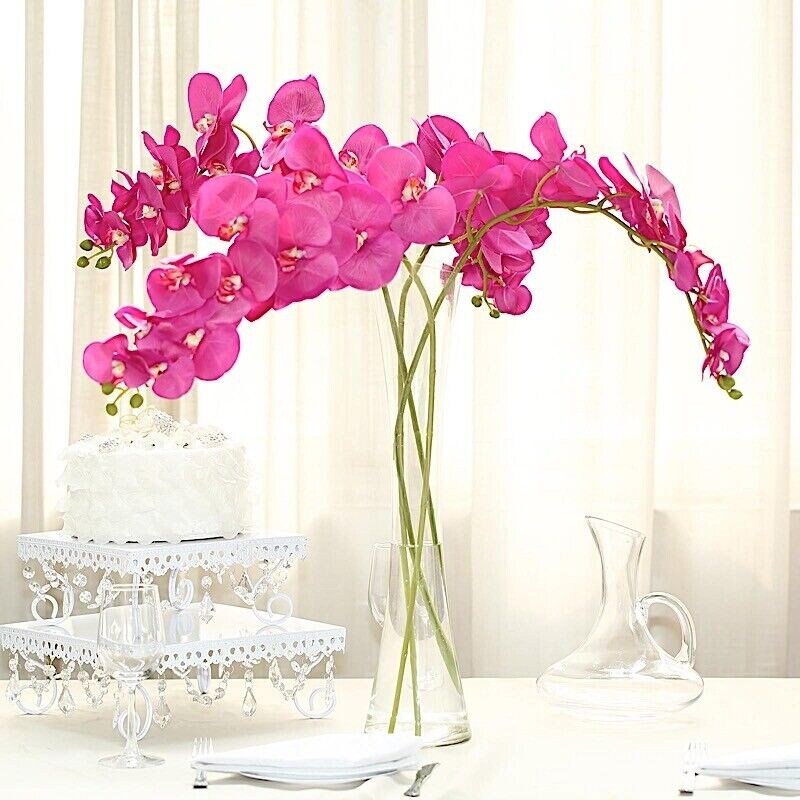 2Pcs 40 Inch Artificial Silk Orchid Stems