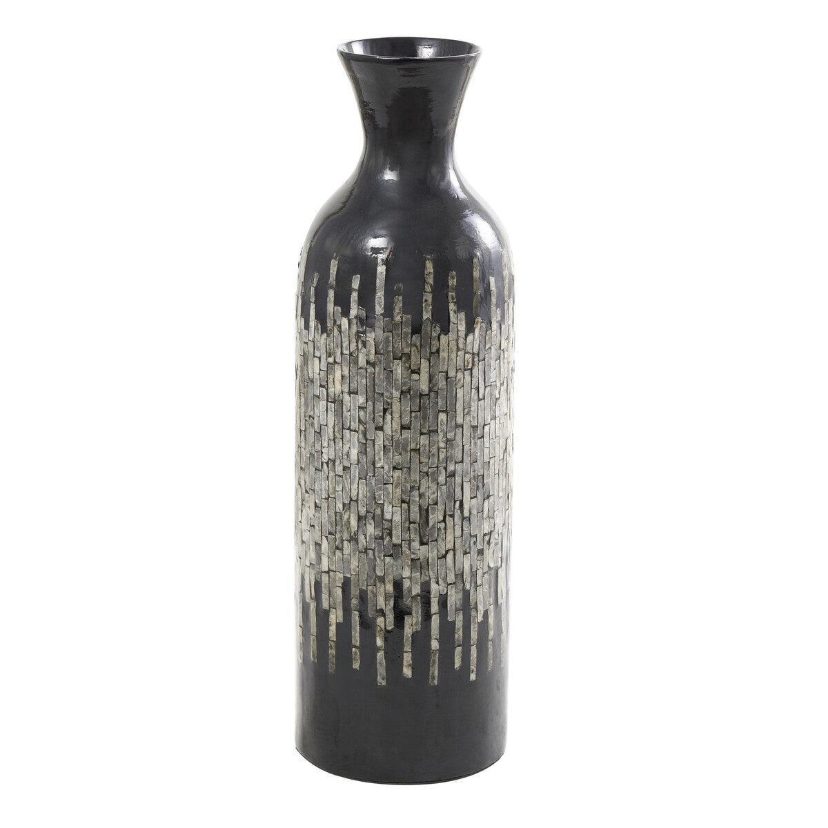 Capiz Shell Handmade Decorative Vase with Ombre Design - Black - Roche River Decor