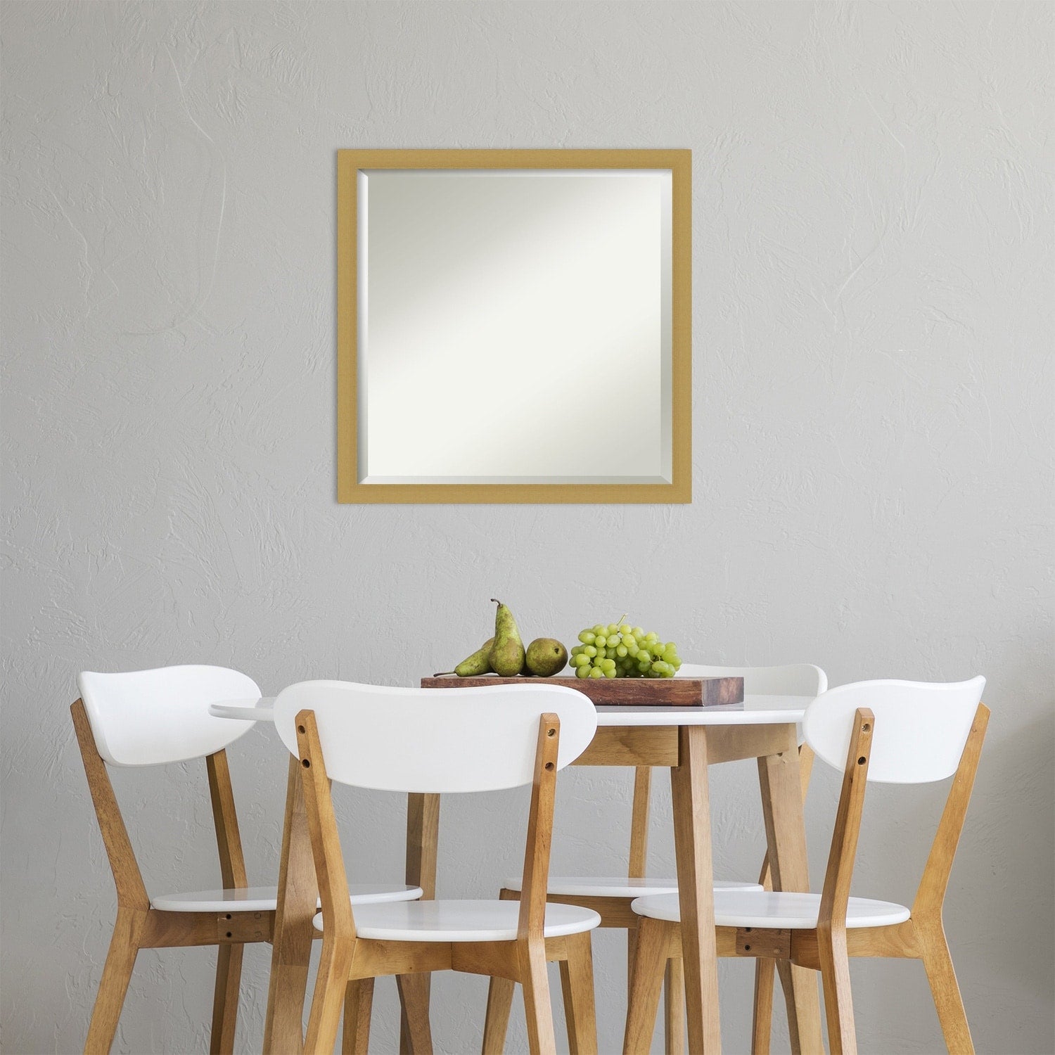 Beveled Wall Mirror - Grace Brushed Gold Narrow Frame