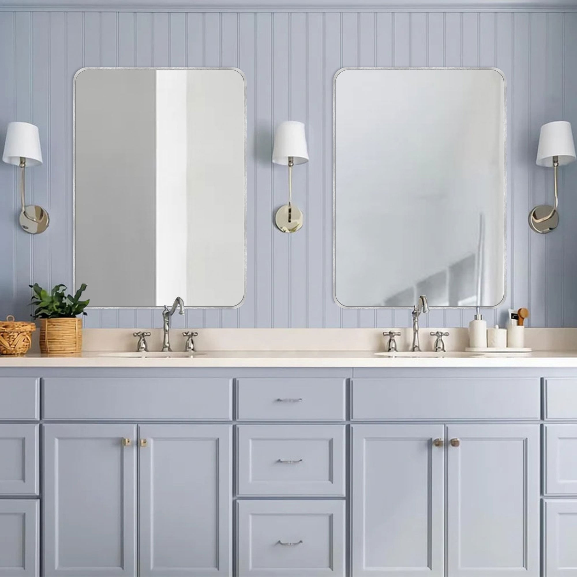 Wall Mount Bathroom Rectangle Vanity Mirror (Horizontal/Vertical)