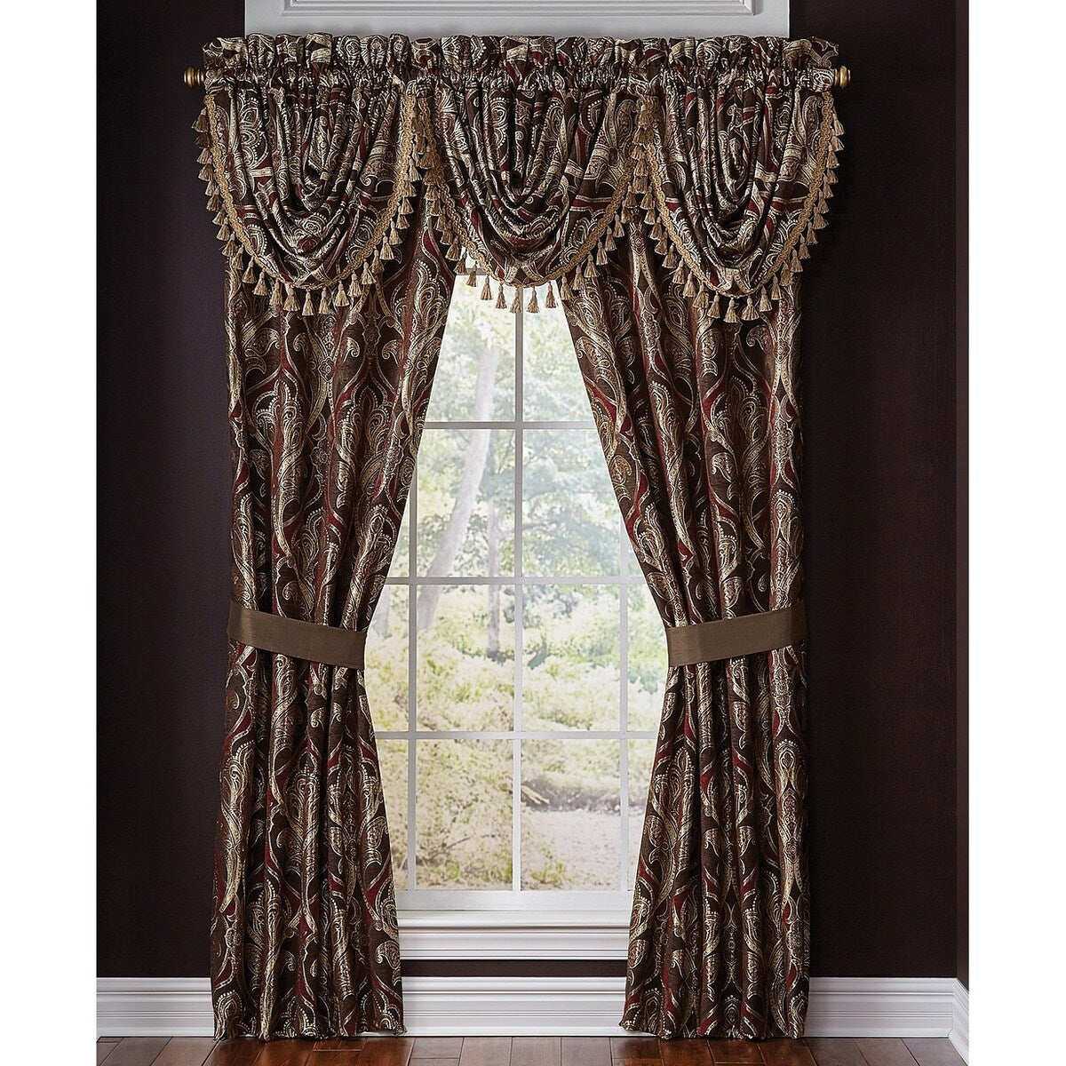 Croscill Bradney 48 x 33 Window Valance Chocolate - 48 x 33