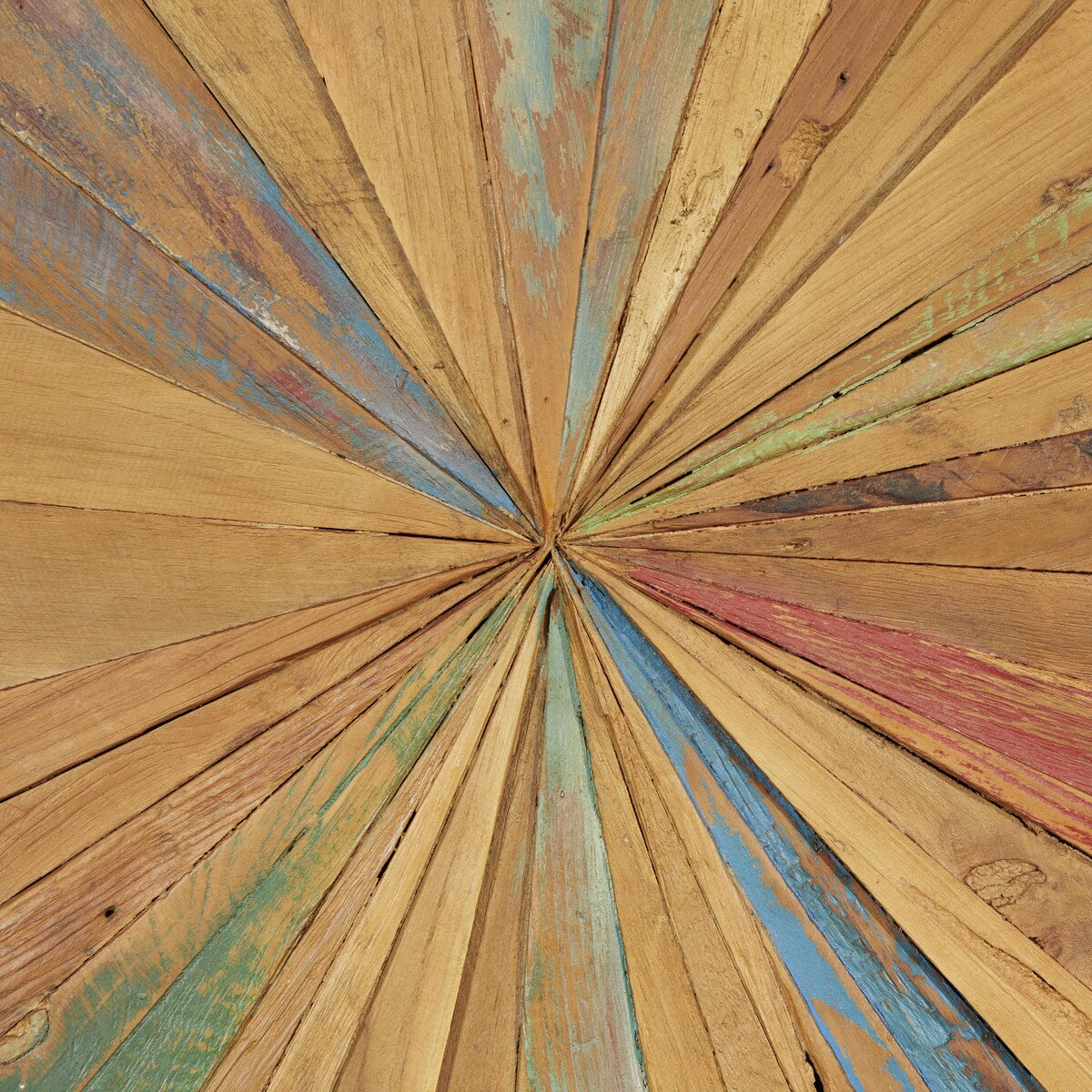 Teak Wood Starburst Handmade Radial Home Wall Decor - Brown - Roche River Decor