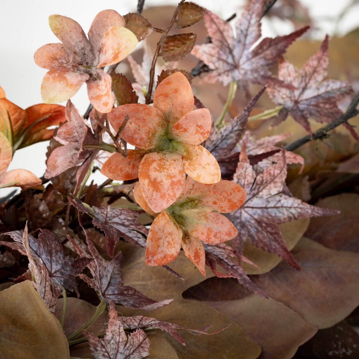 72L Sullivans Artificial Mixed Leaf Rustic Fall Garland, Brown