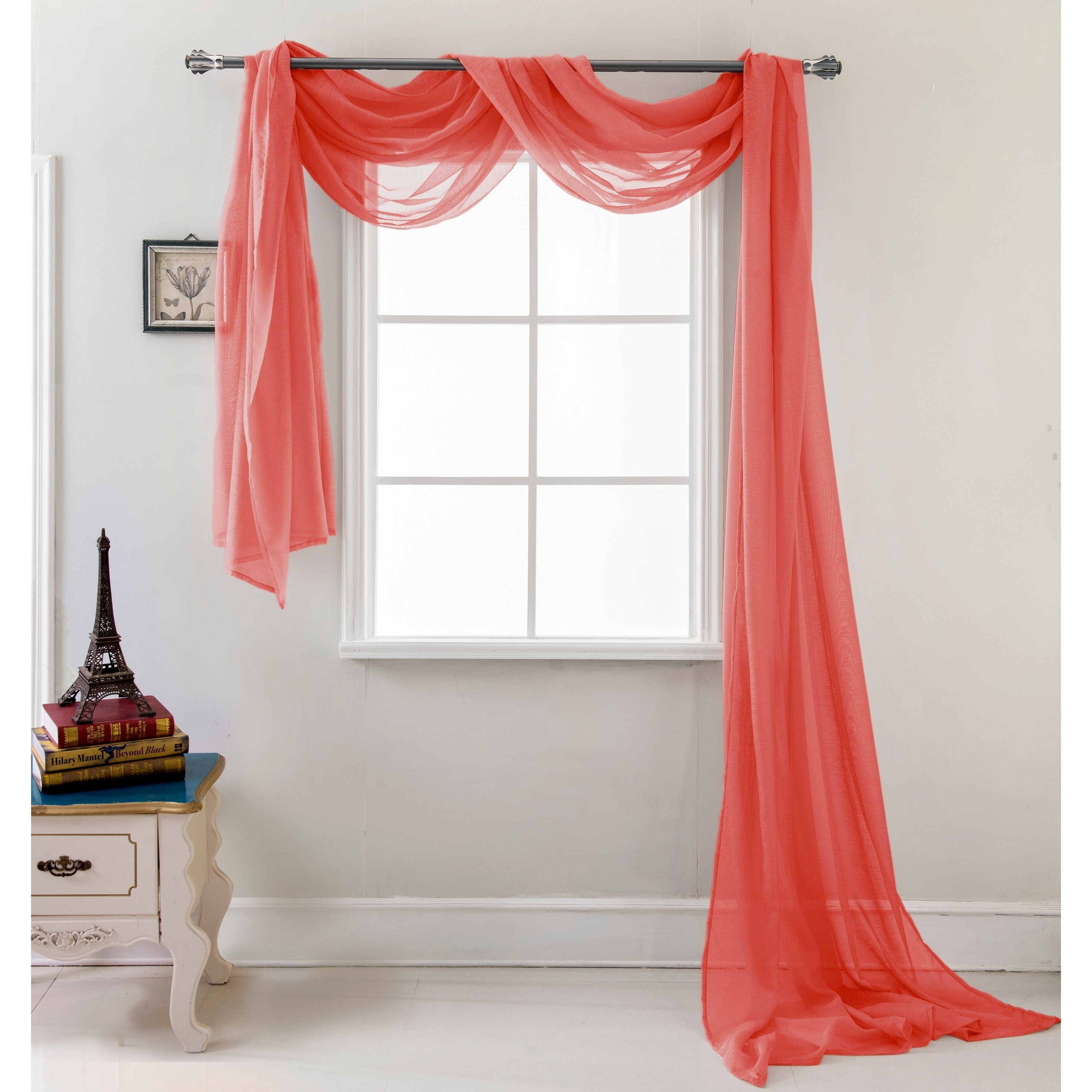 Celine Solid Sheer Curtain Canopy Bed Wedding Scarf