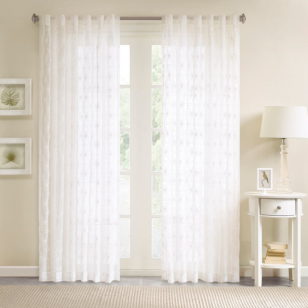 Sheer Embroidered Window Curtain