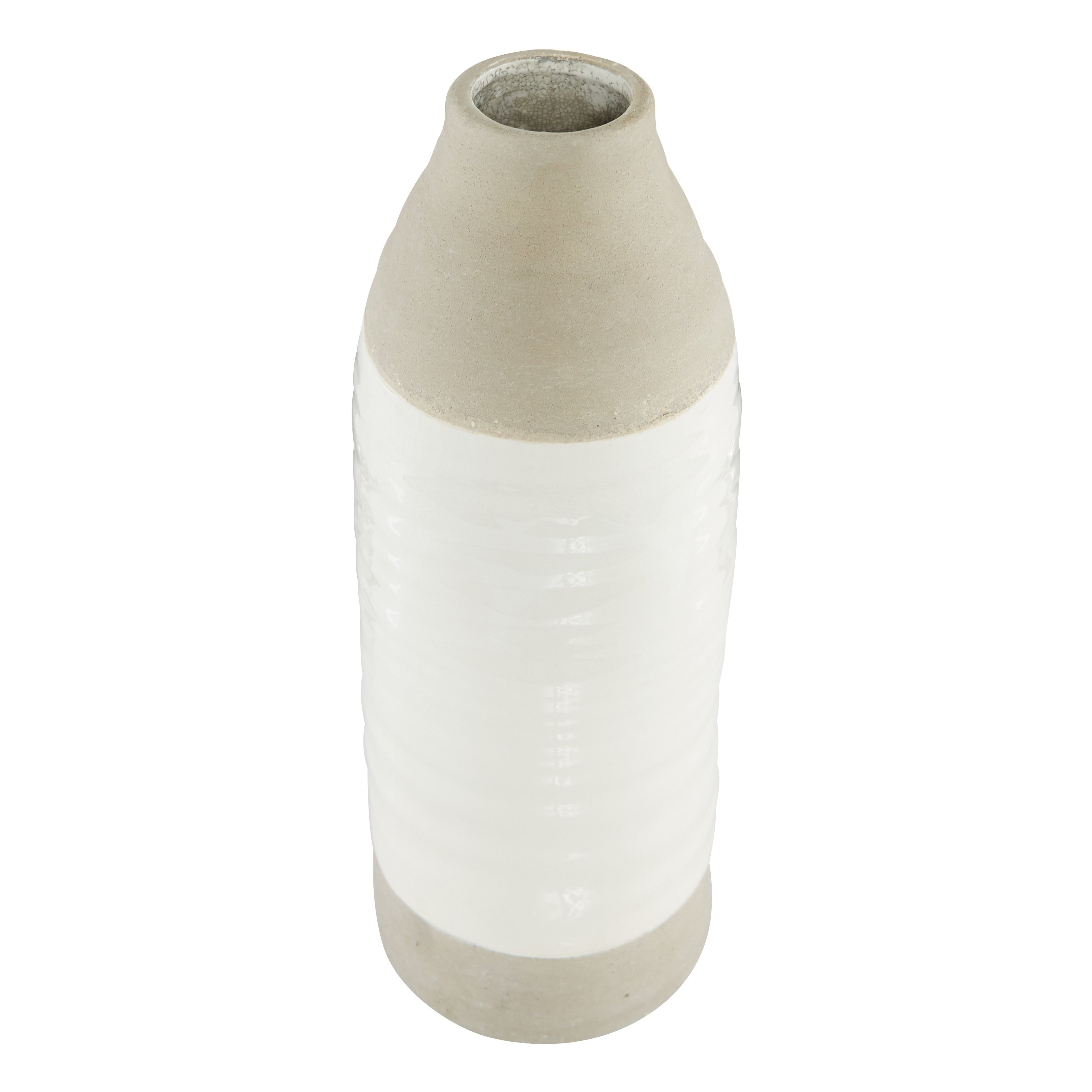 Gray Ceramic Vase with White Body