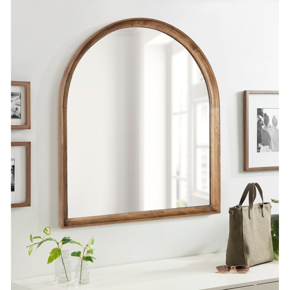 Kate and Laurel Hatherleigh Arch Wood Wall Mirror