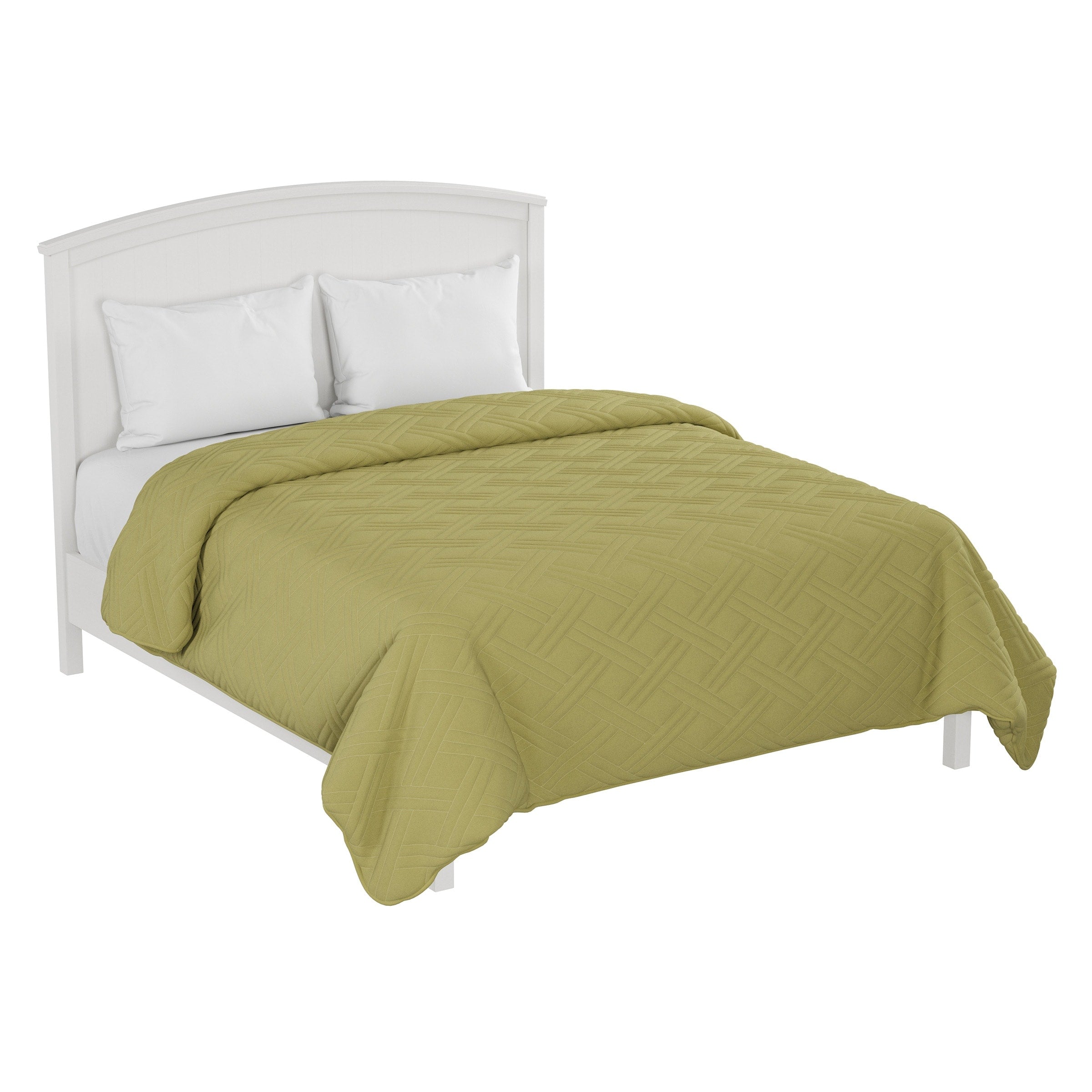 Quilt Coverlet - All-Season Washable Bedspread - Basket-Weave Polyester Bedding with Quilted Pattern by Windsor Home