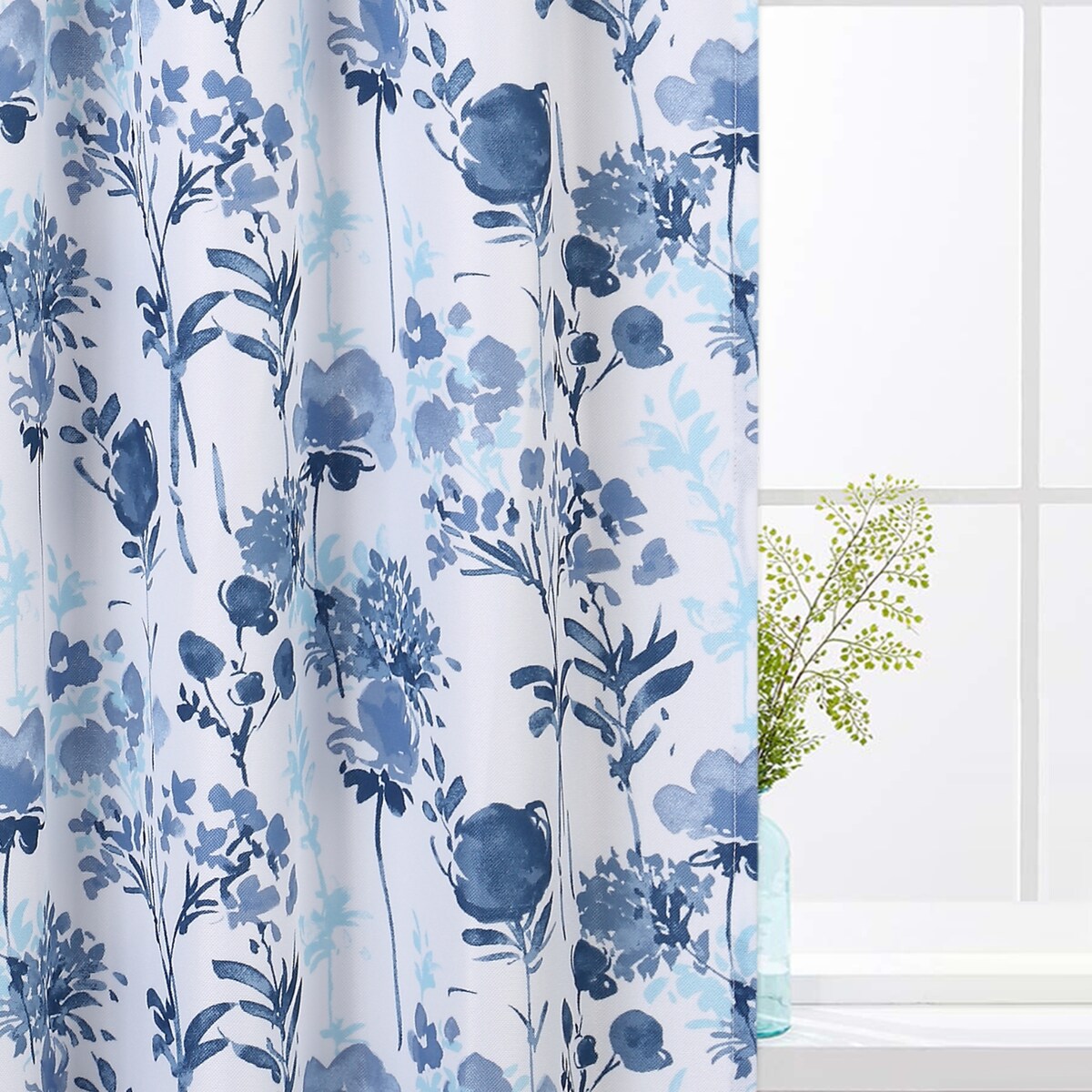 Watercolor Floral Cafe Kitchen Tier Curtains or Valances